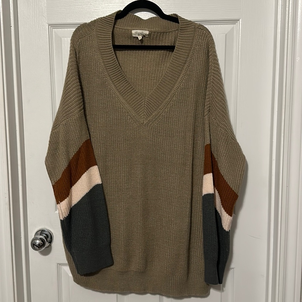 Haptics 2X Multi Colored V-Neck Sweater